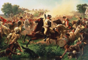  military painting - Washington Rallying Troops at Monmouth American Revolution Emanuel Leutze military war